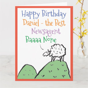 Sheep Design Happy Birthday to a Newsagent Card