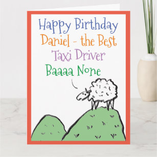 Sheep Design Happy Birthday to a Taxi Driver Card
