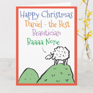 Sheep Design Happy Christmas to a Beautician Card