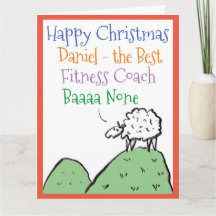 Sheep Design Happy Christmas to a Fitness Coach