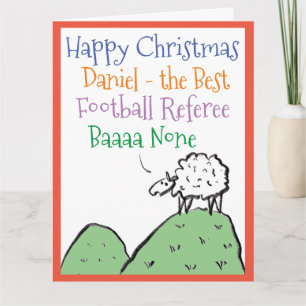 Sheep Design Happy Christmas to a Football Referee Card