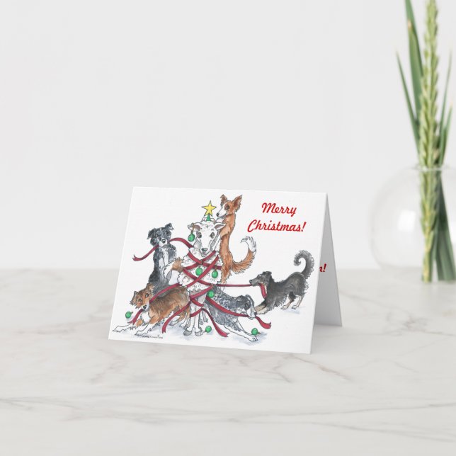 Sheep dog Christmas card (Front)