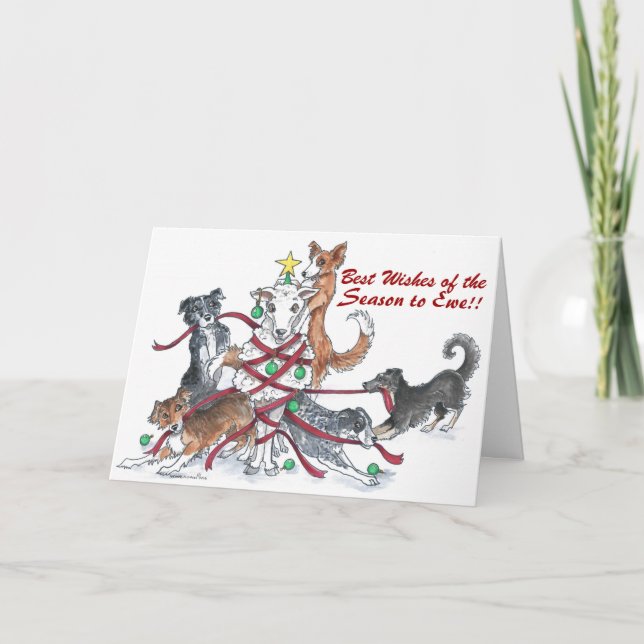 Sheep dog Holiday Card (Front)