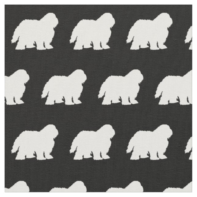 Sheep Dog Silhouette Pet Fabric (Close Up)