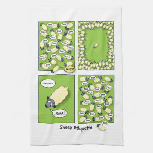 Sheep Etiquette Tea Towel