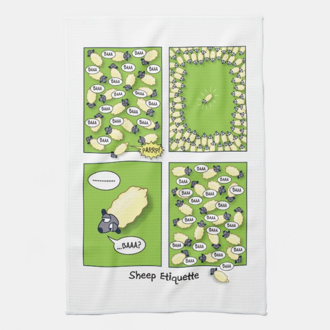 Sheep Etiquette Tea Towel (Vertical)