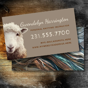 Sheep Face Knitting Wool Arts Business Card