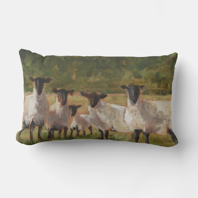 Sheep Family Lumbar Cushion (Front)