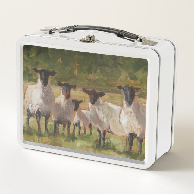 Sheep Family Metal Lunch Box (Front)