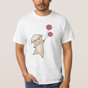 Sheep Flies Up With Balloons Funny Animals T-Shirt