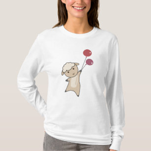 Sheep Flies Up With Balloons Funny Animals T-Shirt