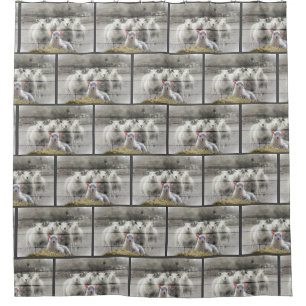 Sheep Flock Baby Lamb Shower Curtain