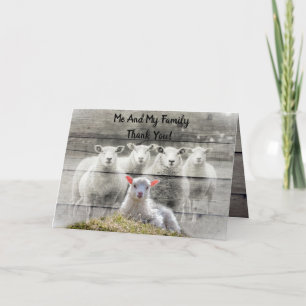 Sheep Flock Baby Lamb Thank You Card