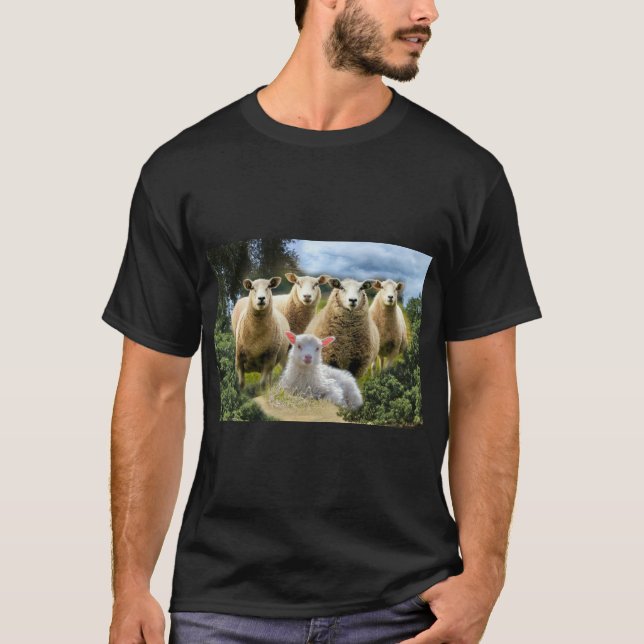 Sheep Flock Sheep Herd Baby Lamb Sheep Farm T-Shirt (Front)