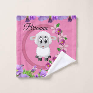 Sheep Floral Pink Hands Bathroom Towel Sets