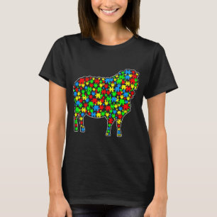 Sheep Funny Puzzle Animals Autism Awareness T-Shirt