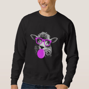 Sheep Funny Sunglasses Chewing Gum Fun cool shaggy Sweatshirt