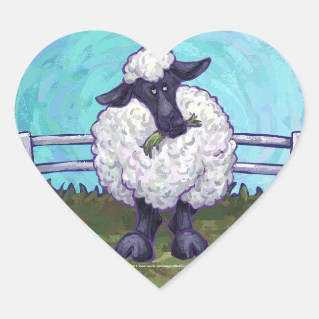 Sheep Gifts & Accessories Heart Sticker (Front)