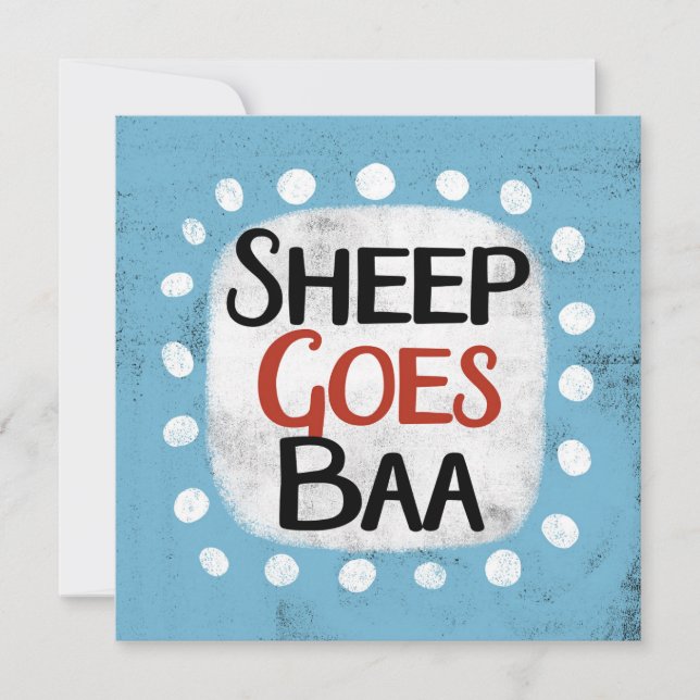 Sheep Goes Baa Greeting Card (Front)