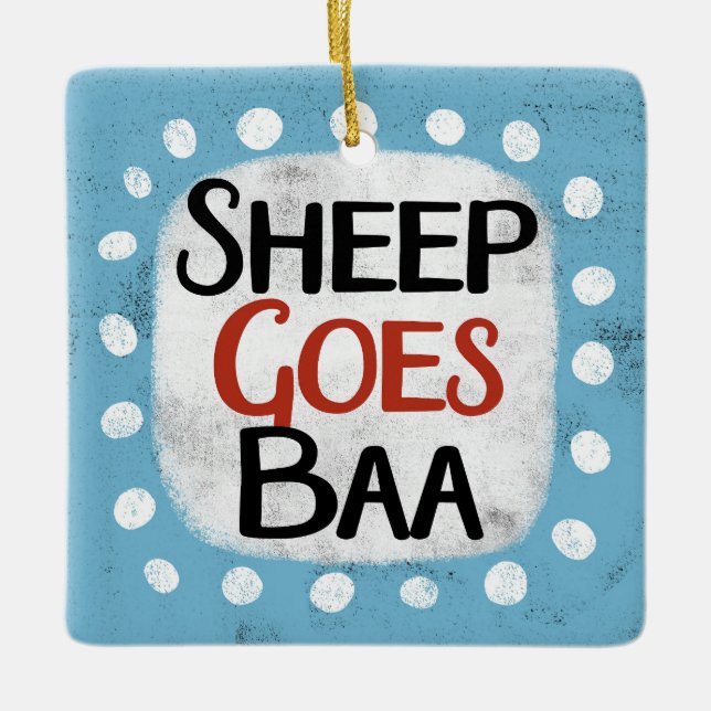 Sheep Goes Baa Ornament (Front)