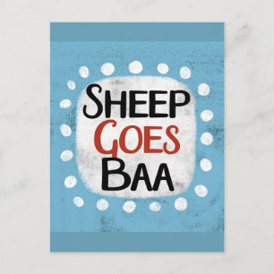 Sheep Goes Baa Postcard
