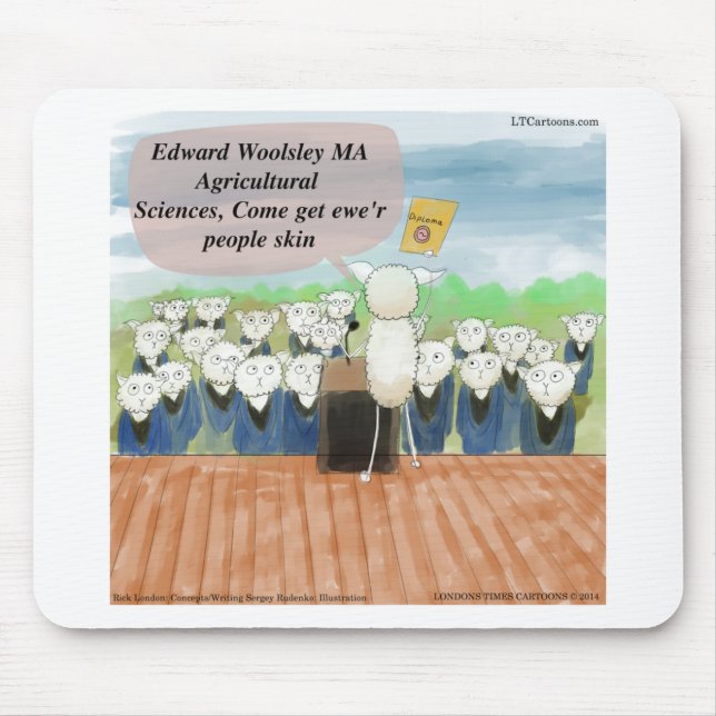 Sheep Graduation Day Funny Mouse Pad (Front)