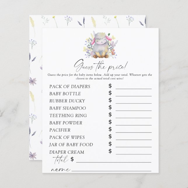 Sheep - Guess the price Game (Front/Back)