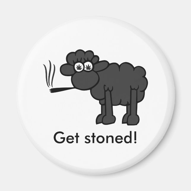 Sheep_Hanf, Get stoned! Magnet (Front)