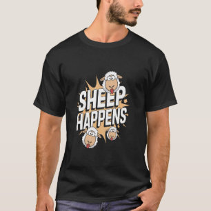 Sheep Happens Funny Sheep Animal Pun T-Shirt