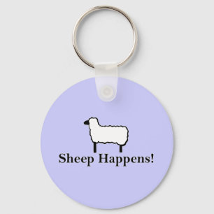 Sheep Happens Funny Sheep Pun Key Ring