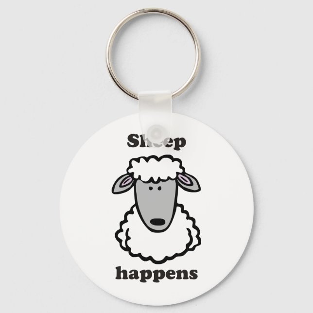 Sheep happens key ring (Front)