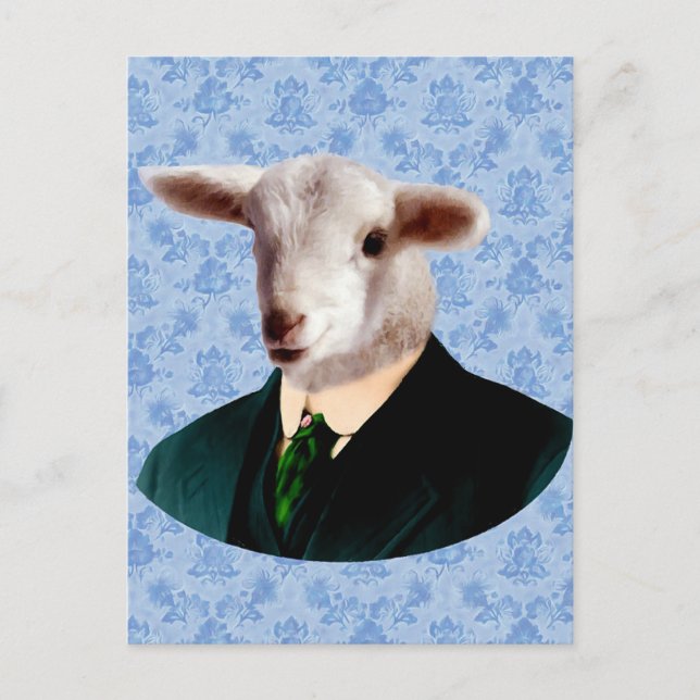 Sheep Head with Human Body Postcard (Front)