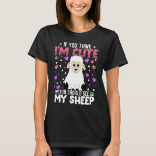 Sheep Heart Valentine's Day Animal For Womens Kids T-Shirt