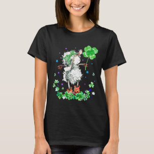 Sheep Holding Shamrock Stars Cute St Patrick's Day T-Shirt