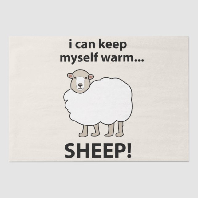 Sheep I Can Keep Myself Warm Sheep Tissue Paper (Front)
