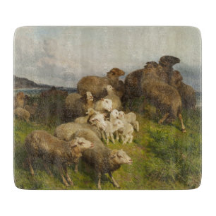 Sheep in a Meadow (by August Friedrich Schenck) Cutting Board