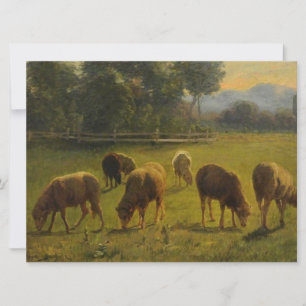 Sheep in a Rural Landscape (by Rosa Bonheur) Card