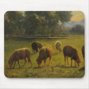 Sheep in a Rural Landscape (by Rosa Bonheur) Mouse Pad