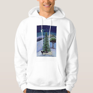 Sheep in a Winter Landscape Hoodie