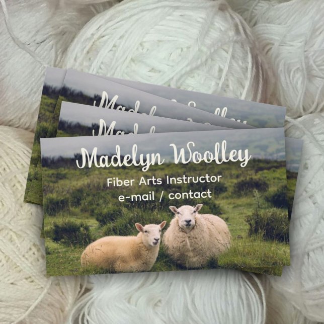 Sheep in Field Fibre Arts Wool Yarn Knitting Business Card (Creator Uploaded)
