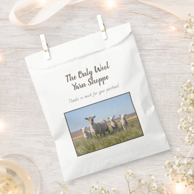 Sheep in Field Photo Template Customer Thank You Favour Bag (Clipped)