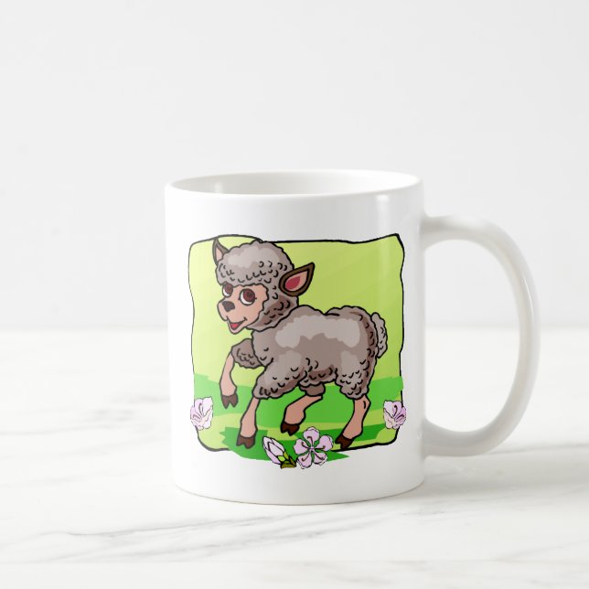 Sheep In Flowers Coffee Mug (Right)