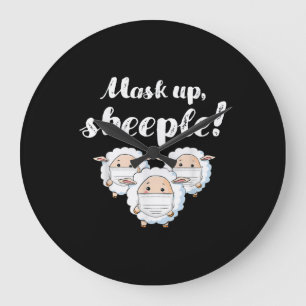 Sheep in mask Animal Lovers Perfect Gift Large Clock