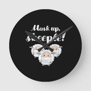 Sheep in mask Animal Lovers Perfect Gift Round Clock