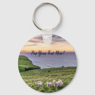 Sheep in New Zealand   Christchurch Landscape   NZ Key Ring