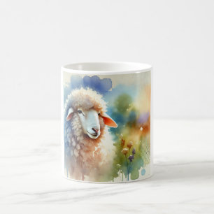 Sheep in the Meadow 090824AREF105 - Watercolor Coffee Mug