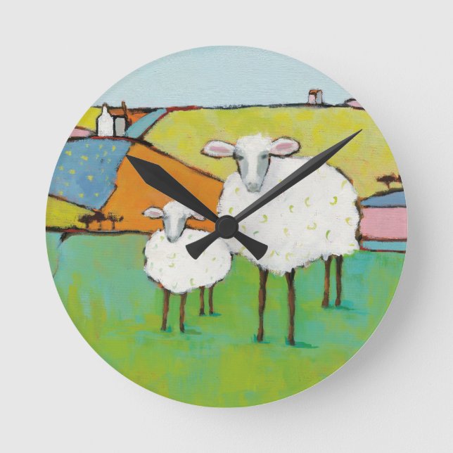Sheep in the Meadow Round Clock (Front)