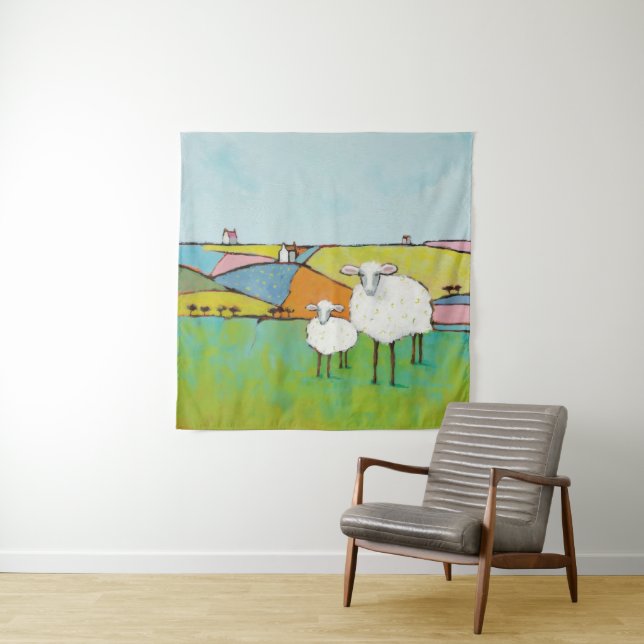 Sheep in the Meadow Tapestry (In Situ (Horizontal))