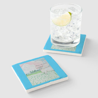 Sheep in The Pasture Stone Coaster