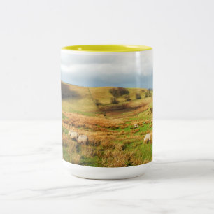 Sheep in the Peak District Two-Tone Coffee Mug